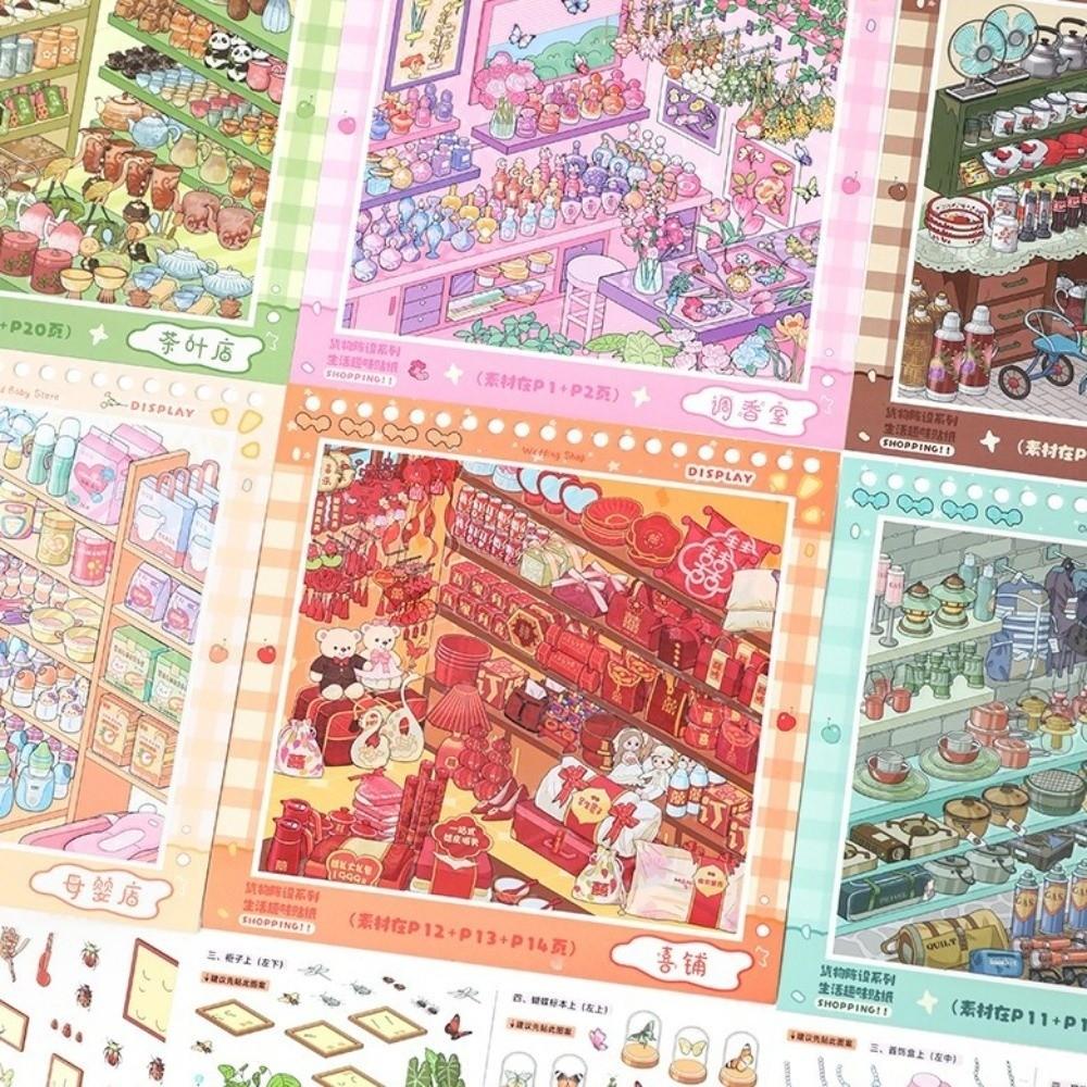 3D Cut Store Code Goods Sticker Kawaii Miniature Scene Sticker DIY Sticker Book  Home Furnishings