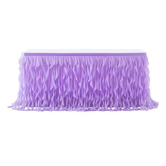 Curly Willow Table Skirt for Rectangle Round Tables 6ft Ruffle Tutu Table Cloth Reusable Table Skirt for Baby Shower Birthday Party Candy Cake Tables