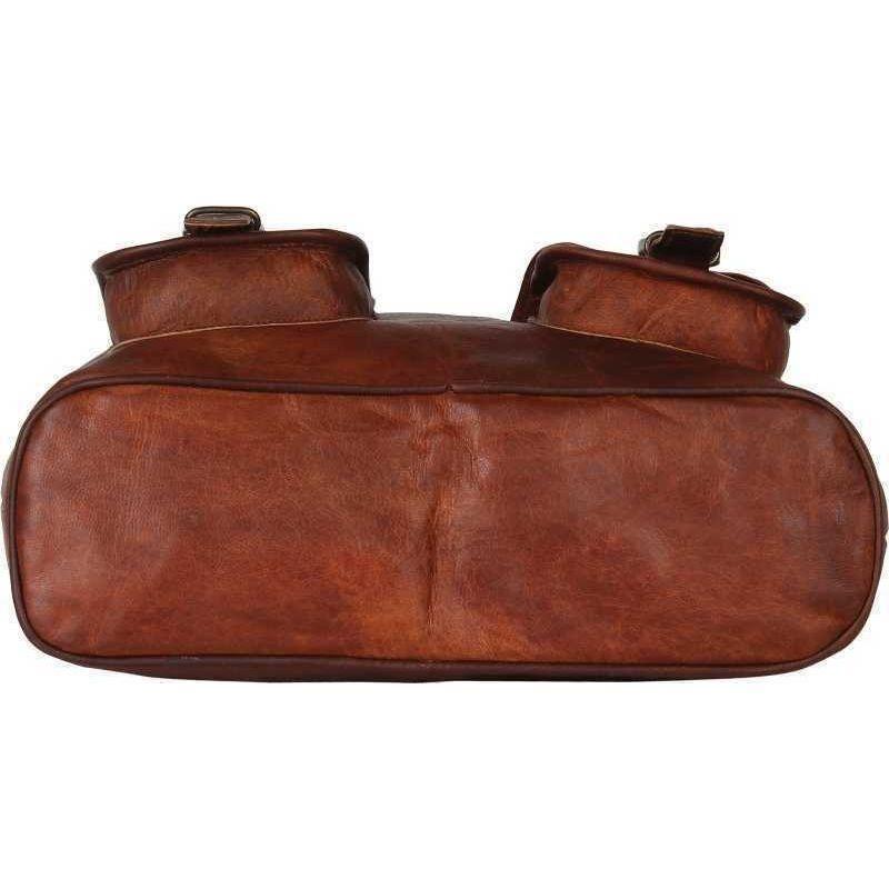 Bolsa de compras feita à mão em couro de cabra genuíno feminino