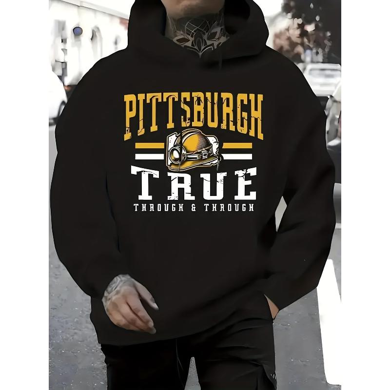 Warm Polyester Hooded Sweatshirt for Men Breathable Thermal Lining Fall S