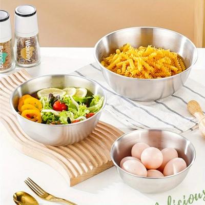 Bol à légumes multifonctionnel en acier inoxydable, bol à mélanger les œufs, panier d'égouttage, bassine à soupe, ustensile de cuisine et de rangement