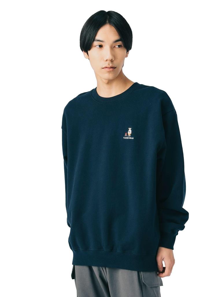 Beams Heart Takibi Bear Big Sweatshirt, Men's Navy, Size L