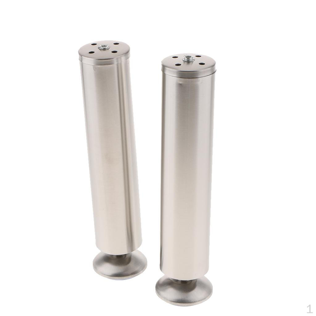 Furniture Legs Stainless 2inch Diameter, 2pcs Pack, With No-skip Rubber Base