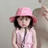 Quick-dry Summer Kid Sunhat Bow Embroidery Children's Fisherman Hat Candy Color Bucket Hat  Kid