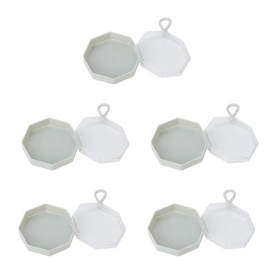 Caja de Almacenamiento para Polvera 5 Piezas Plástico ABS Contenedor para Esponja de Maquillaje tipo Cushion 2.5x6cm Tapa Transparente