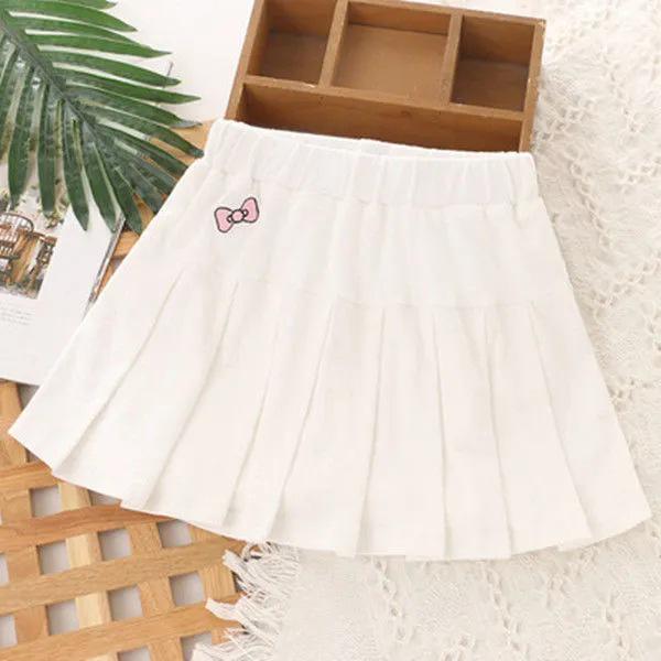 Girls' Summer Midi Pleated Skirt with Anti-Exposure Shorts