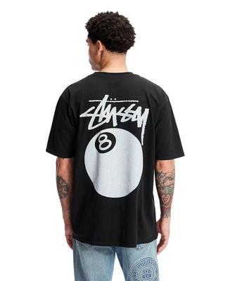 Stussy Tişört Siyah 8-BALL Erkek Vintage Beden Large & X-Large Unisex Tişört