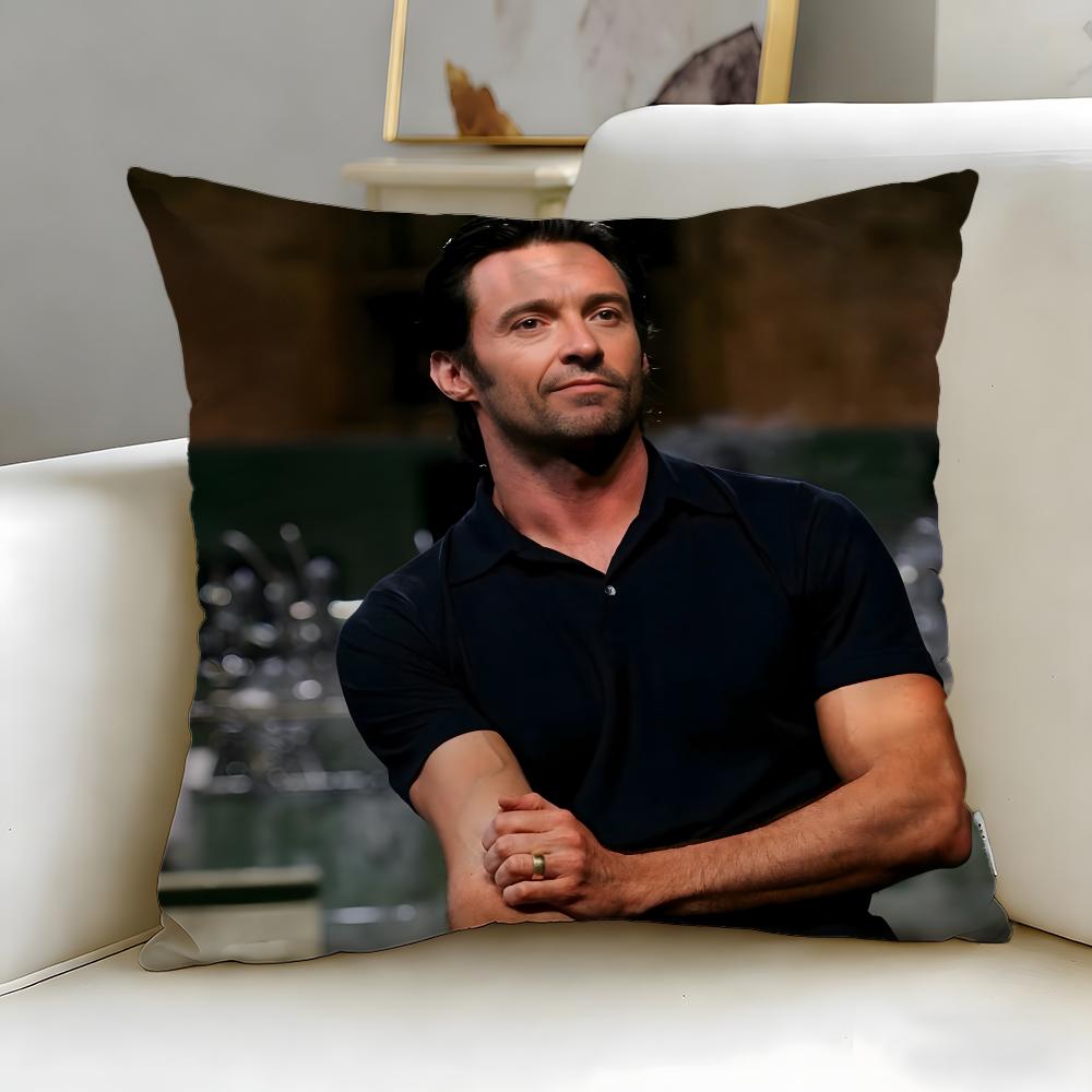 popular actor Hugh Jackman Cushion Cover Soft  EasyWash Pillow Case  Versatile for Couch Bed Travel and Office