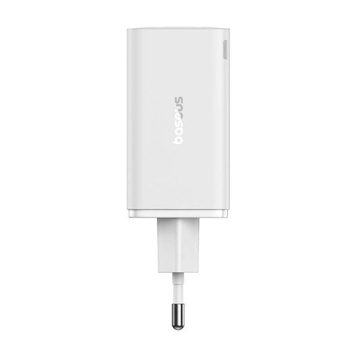 Încărcător pentru 2x Port USB, 2x Type-C, 65W + Cablu Type-C la Type-C - Baseus (P10162701213-00) - Blanc