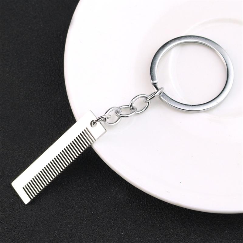 Hip Hop Style Keyring Titaniums Comb Pendant Keychain Edgy  Hair Styling Accessory for Fashion Women and Trendsetters