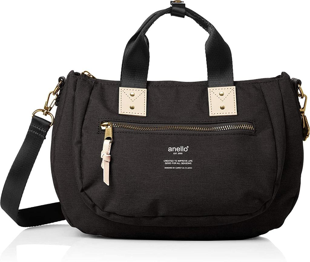 Anello ATELIER ATC3163Z 2-Way Tote Bag, A5 Size, Multi-Storage, Black