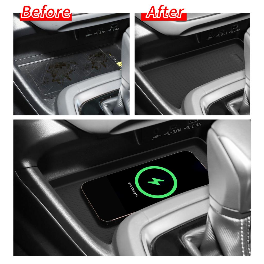 for Subaru Crosstrek 2025 Car Anti-Slip Pad Silicone Center Console Wireless Charger Interior Accessories Black