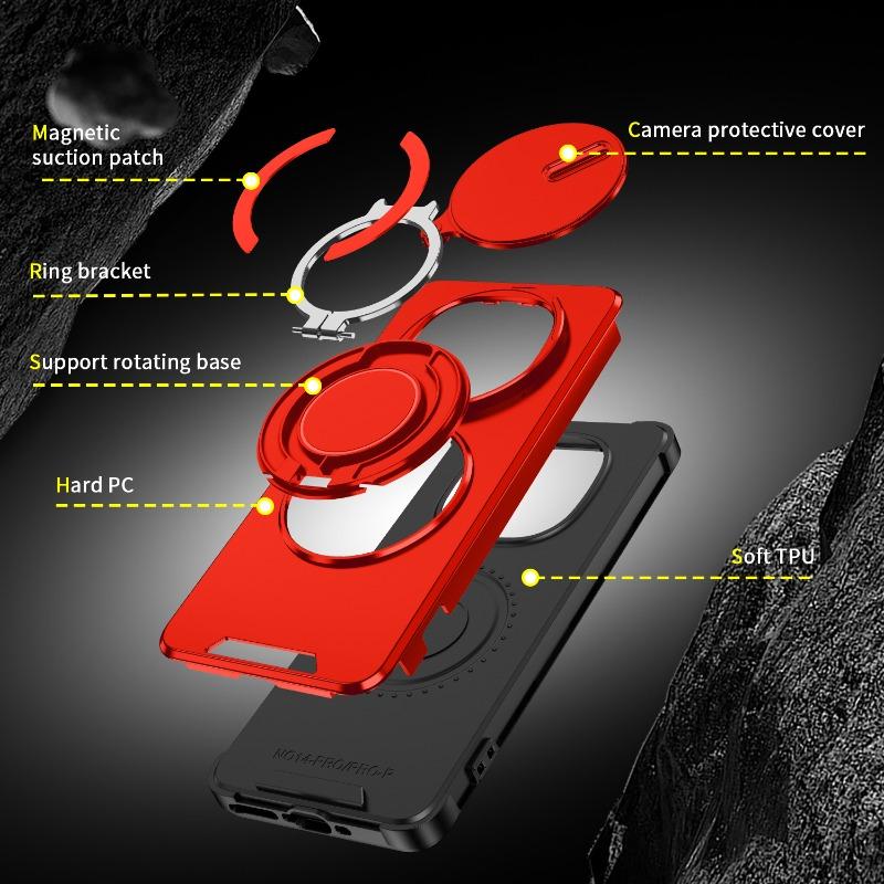 Slide Camera Protect Phone Case For Xiaomi Redmi Note 14 13 Pro Plus 14C 13 4G 5G Shockproof Magnetic Ring Stand Holder Cover