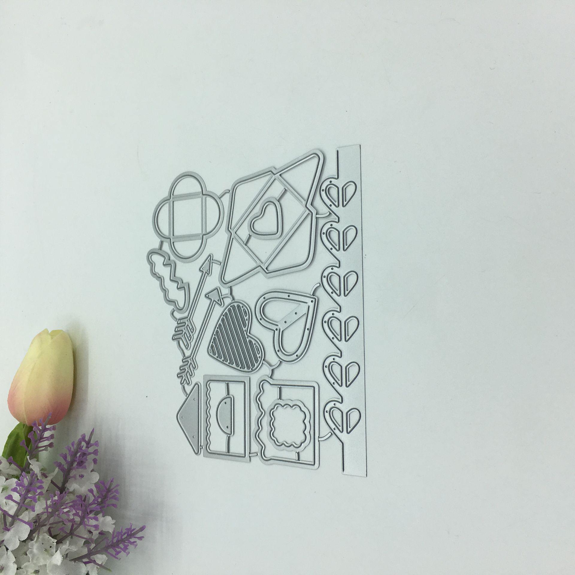 

Стріла Любов Серце Штампи для різання металу Альбом для скрапбукінгу Паперові листівки Декоративні ремесла Штампи для тиснення