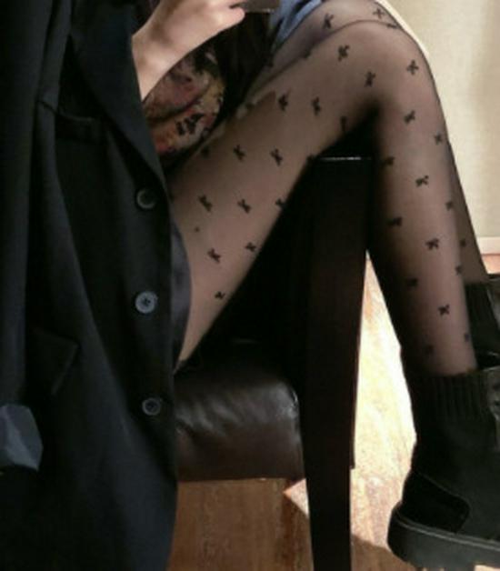 

Японские колготки-чулки Лолита с бабочками - Тонкие женские чулки на весну/лето One Size