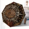 Mayan Calendar Wall Art Decorative PanelUmbrella, PortableFold Compact Umbrella for Men & Women Gift