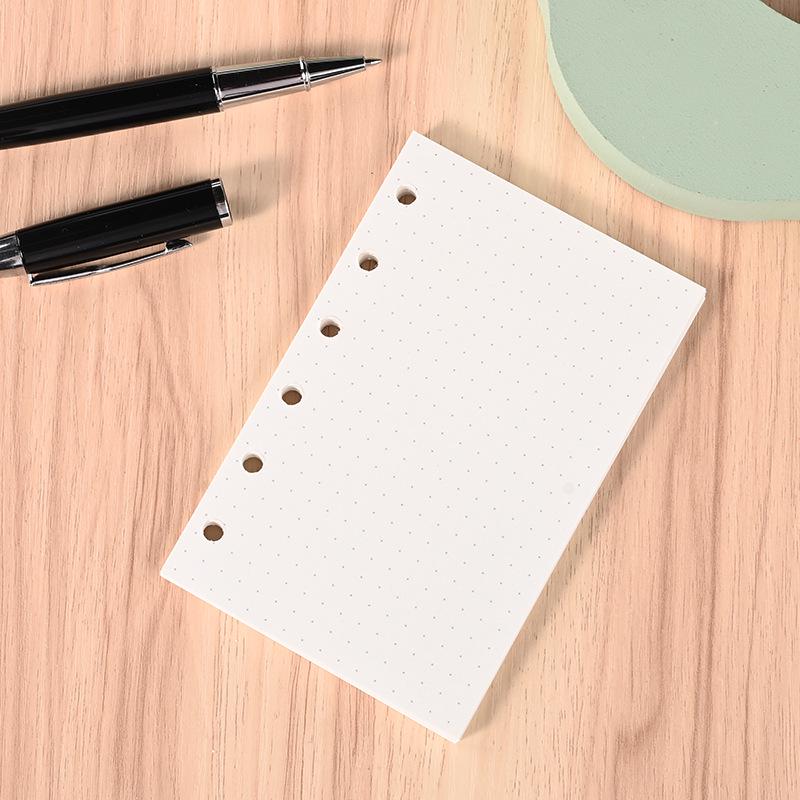 A7 Dot Matrix Loose-leaf Paper Refill - Horizontal Line Grid for A5 Universal Student Notebook