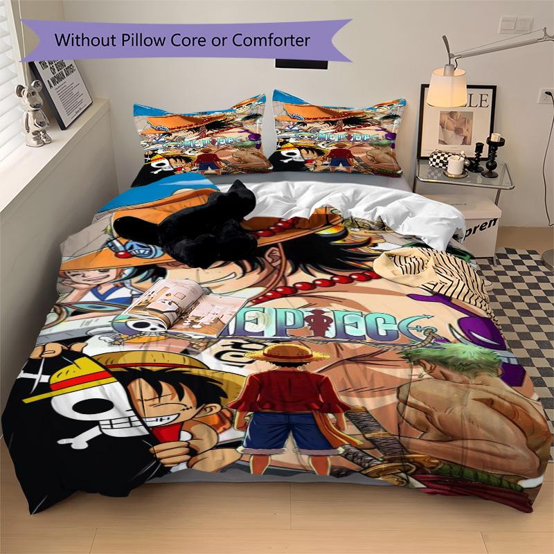 One Piece Bedding 3 Piece Set HD Print Duvet Cover Pillowcases for Teens Adult Bedroom Decoration Christmas Gift C311