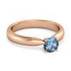 London Blue Topaz Classic Solitaire Ring - 925 Sterling Silver Rose Gold Vermeil