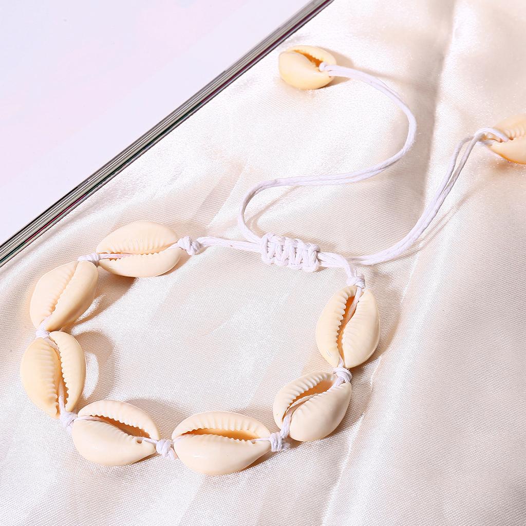 Accessories, versatile beach woven geometric jewelry, simple adjustable shell pendant bracelet for women