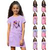 Kinder Sommer Sport T-Shirt und Röcke 2-teiliges Outfit Trainingsanzug Set Kurzarm Print Crop Tops mit Kleiderset