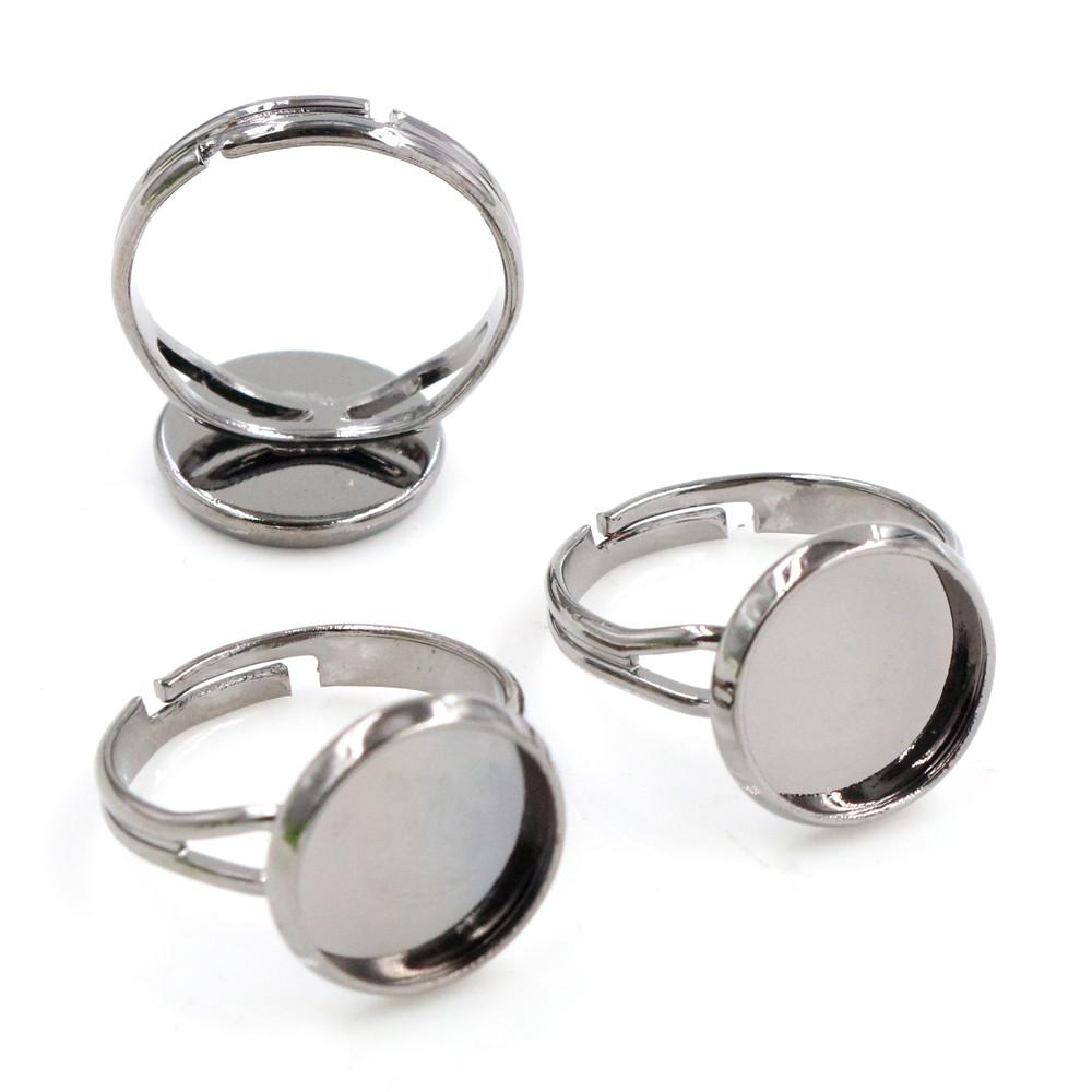 8-20mm 10pcs High Quality IRON Adjustable Ring Settings Blank/Base,Fit 8-20mm Glass Cabochons,Buttons;Ring Bezels