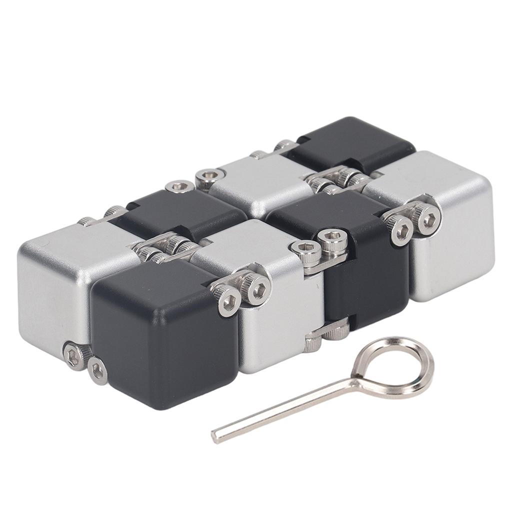 Stress Anxiety Relief Toy Adults Hand Held Puzzle Sensory Finger Flip Blocks Toy for ADD ADHD Black