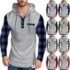 Men's Hooded Sweatshirt, Contrasting Color Sweatshirt, Sports  Casual Jacket