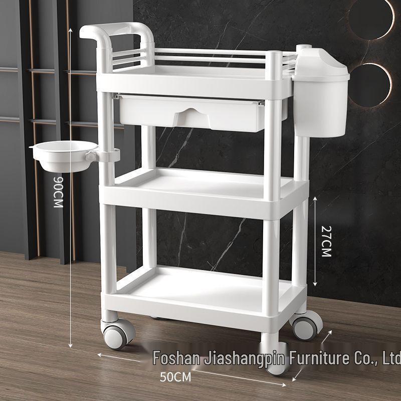 Compact Beauty Salon Trolley: Mobile Hand Push Storage Rack for Household Tools