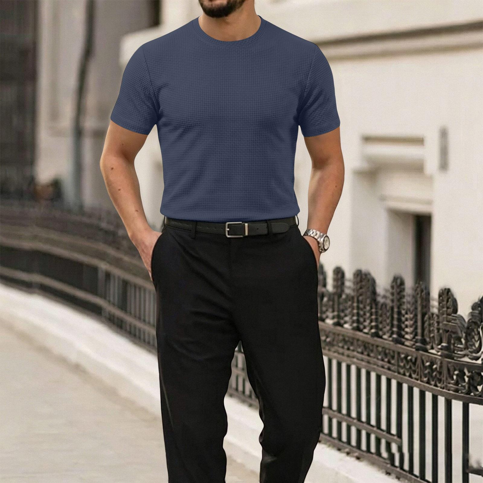 

Men s Summer Ice Silk Mesh Short Sleeve T-Shirt Breathable Lightweight Quick Dry Casual Tee for Outdoor Activities and Daily Wear XL синій
