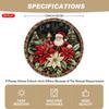 of 4/6 Round Placemats with a Christmas Theme Featuring Santa Claus, Bells, Poinsettias, And Snowflakes, Suitable for Holiday for party Decor, Family