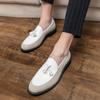 Trendy men's loafers Fashion Tassel designer style Comfortable men's wedding party and office leather shoes Plus Size 38-48