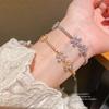 Floral Zircon Pendant Bracelets For Women With Elegant Copper And Plastic Material