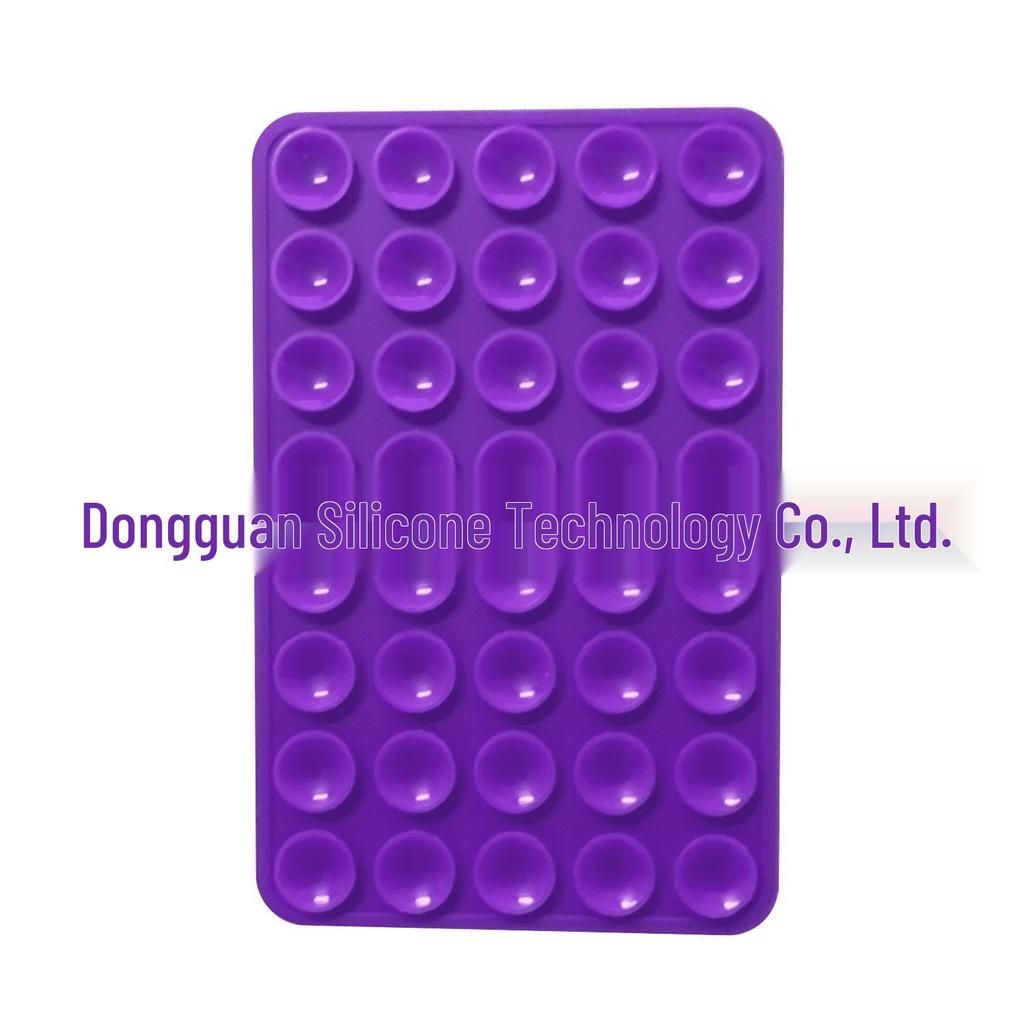 Black Silicone Anti-Slip Phone Stand: 24 Portable, Minimalist Suction Cup Stickers