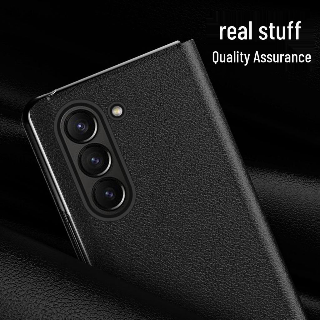 Compatible Samsung Z Fold7 Case with Card Slot - Full Coverage, Anti-Fall Leather for Z Fold5/4/3/2