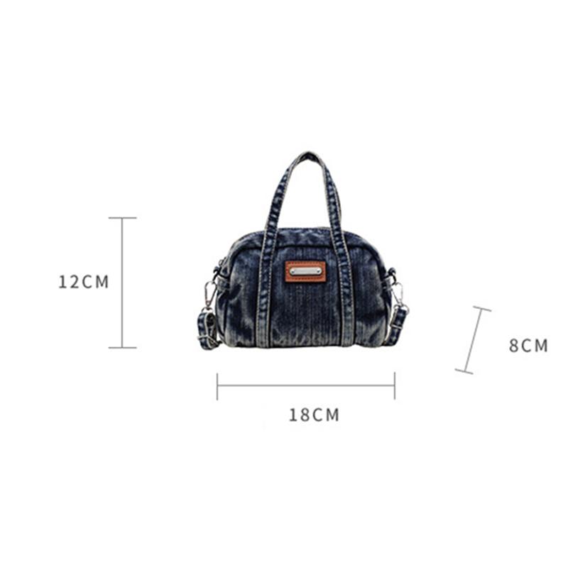 Vintage Denim Women's Small Purse and Handbags Large Capacity Bowling Crossbody Bags Versatile Shoulder Bags CLE