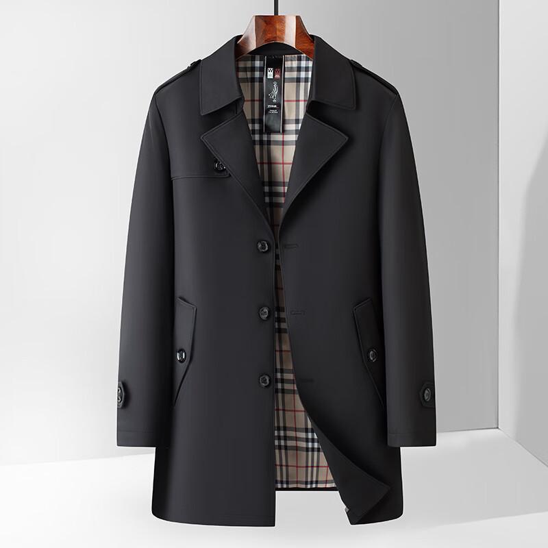 Men's Business Casual Mid-length Windbreaker Jacket