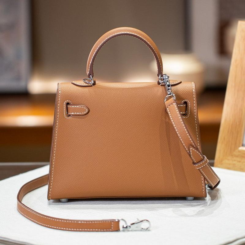 2025 New Genuine Leather Women's Bag EP Palm Pattern 19+22+25 Leather Kai Li+Fashion Handheld Single Shoulder Crossbody Bag