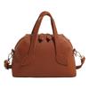 Vintage Niche Portable Shell Bag Women's 2025 New Fashion Lychee Pattern Bowling Bag Commuter Shoulder Messenger Bag