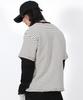 Deumakeu M Layered Sleeve Boxy Fit Crew Neck T-Shirt Stripe-Ivory
