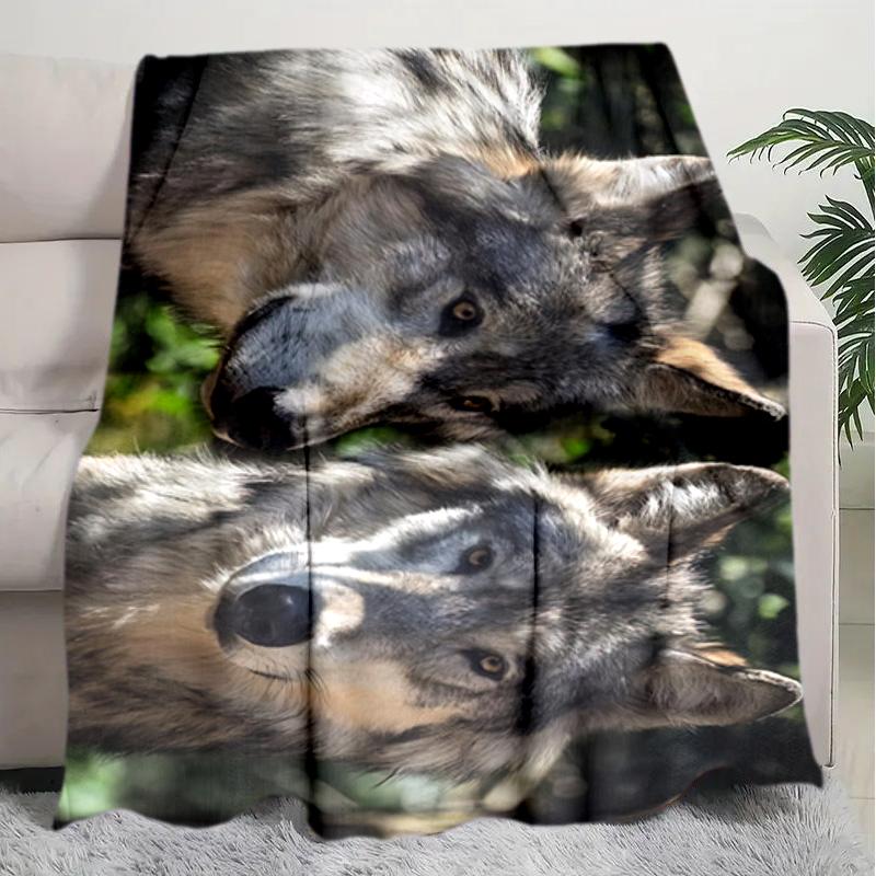 1PC Wolf Elements printed blanket, all season lightweight home office outdoor nap multifunctional blanket A9