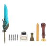 Retro   Pen Set Vintage Map Pattern Quill Pen Set with 5 Replacement Nibs Pen Stand Base Ink Empty Bottle for Writing