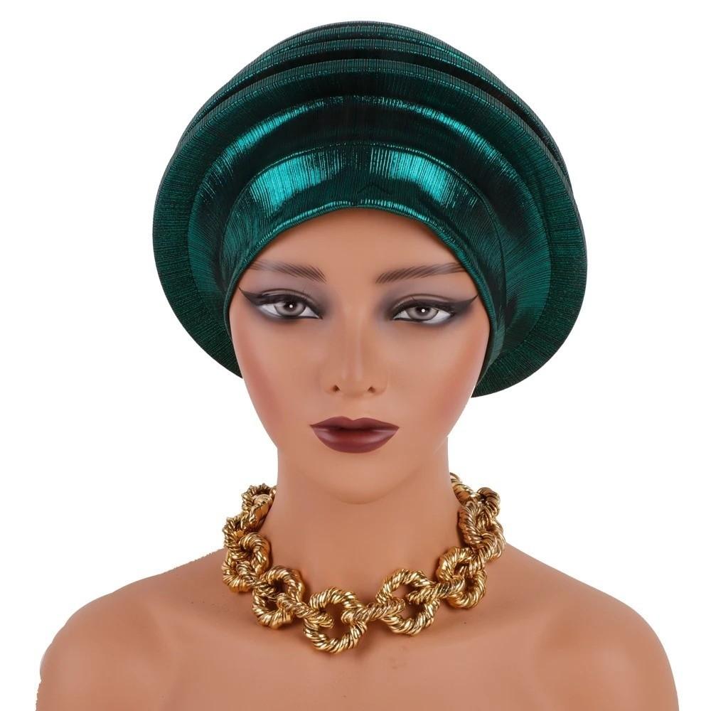 Traditional Spiral Beret Solid Color Nigeria Headpiece  Wedding Party African Lady Use
