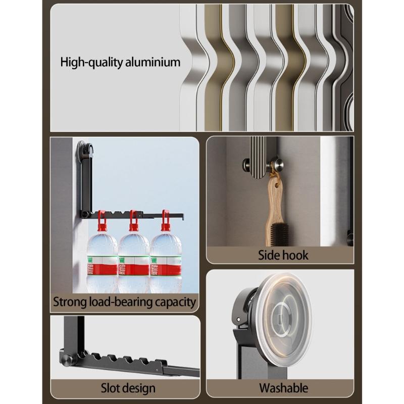 Space Saving Expandable Garment Rack With Practical Aluminum Frame Removable Adhesive Hook For Apartments Dorms