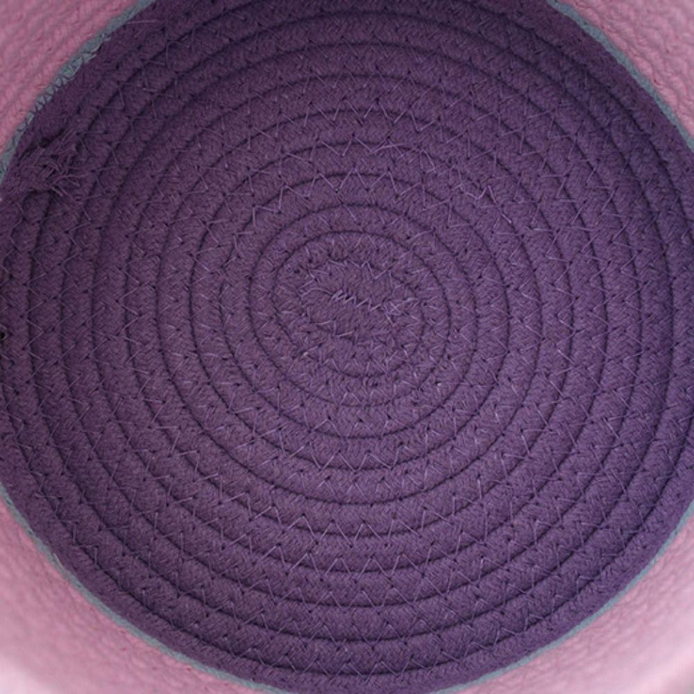 Cartoon Cotton Rope Storage Basket Round with Cover Hand Gift Box Decorative Dachshund Pattern Hand Woven Basket Home Decoration