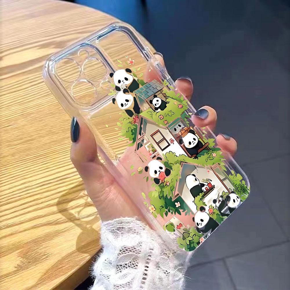 Pandas on a Tree House Phone Case for IPhone 17 15 16 14 13 12 11 Pro Max  Plus 12 13 Mini TPU Protect Cover
