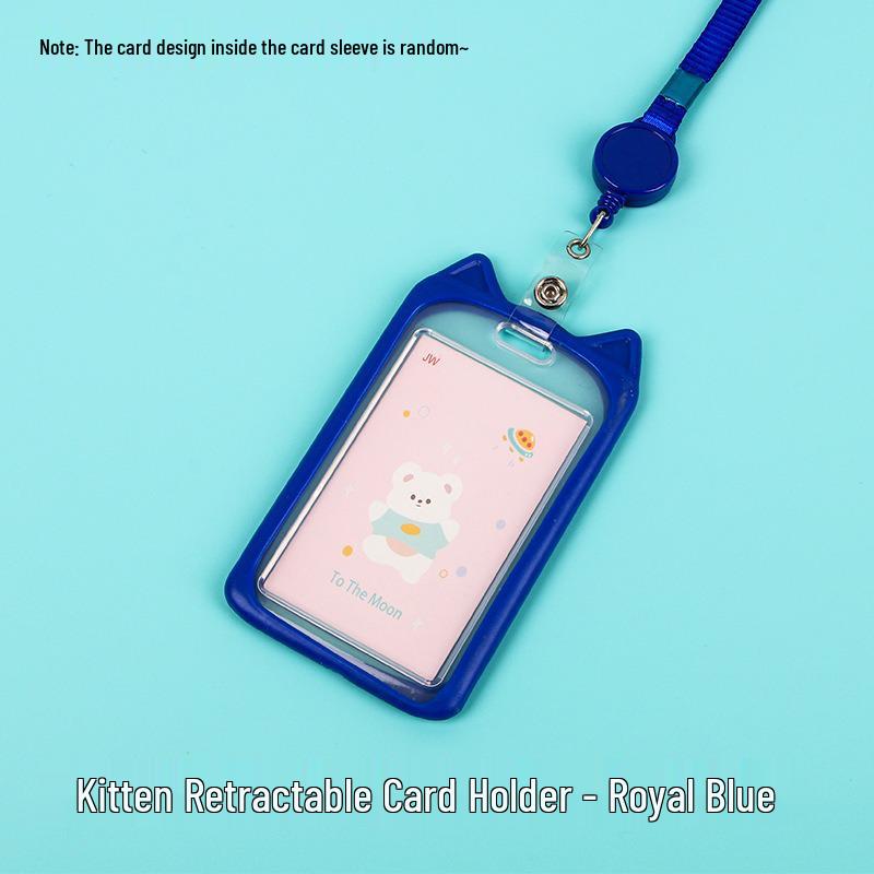 Creative Cartoon ID Card Holder with Lanyard - Cute, Transparent, and Waterproof for Students and Employees