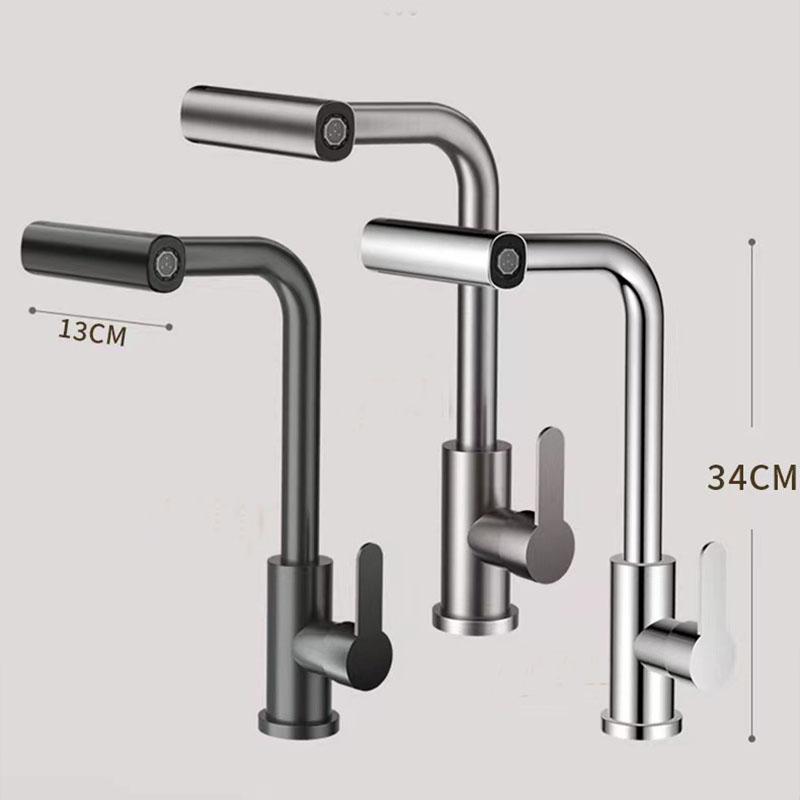 Kitchen Faucet Brass Metal Gray Faucet Kitchen Sink Faucet Pull-out Mixer Hot and Cold Water Taps Deck Mounted