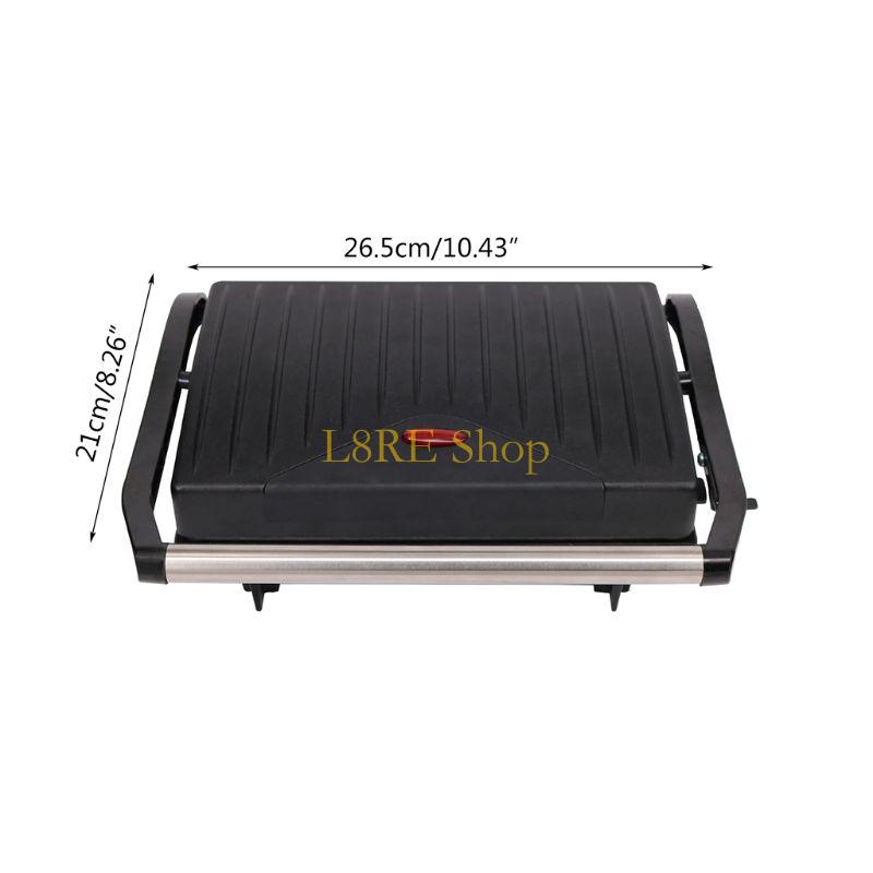 L8RE Electric Contact Grill Barbecue Smokeless Baking Opens 180 Degree Barbecue