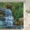 Modern 3D Printing Forest Shower Curtain Green Plant Tree Landscape Bath Curtain With Hooks For Bathroom waterproof scenery